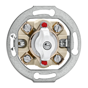 Rotary switch multicircuit white glass duroplast